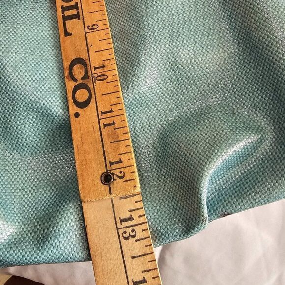 EUC FOSSIL KEY PER COATED CANVAS LIGHT BLUE TOTE / SHOULDER BAG LARGE - Picture 12 of 16